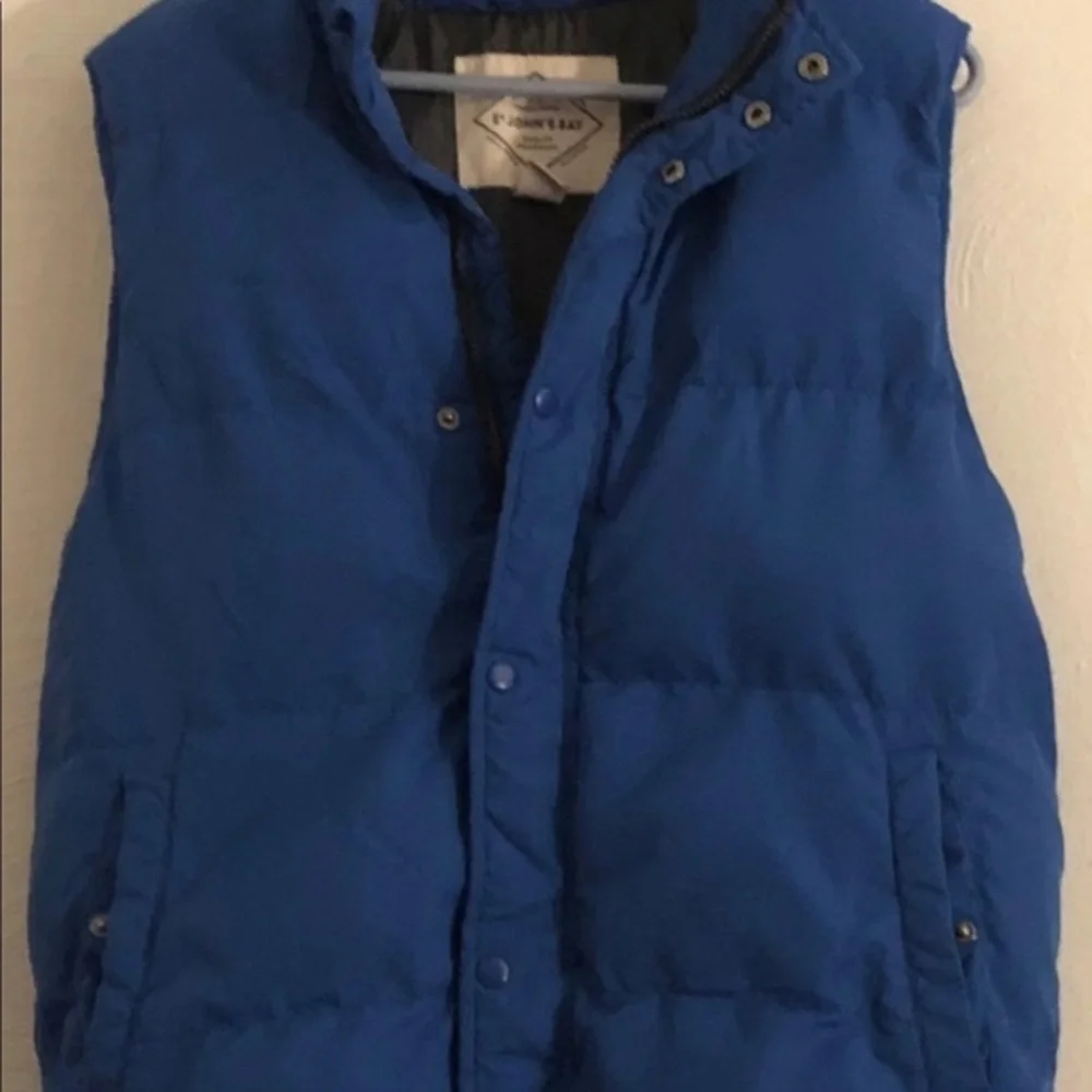 St John’s Bay Vest Mens Size M Blue Full Zip Up Snap up‎ Pockets